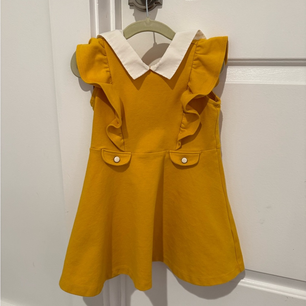 Janie and Jack Mustard Dress with White Collar